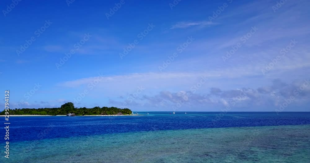 wide view of a beautiful island showing a color contrast of the sea water. lovely wide shot wide view of a beautiful island showing a color contrast of the sea water. lovely wide shot