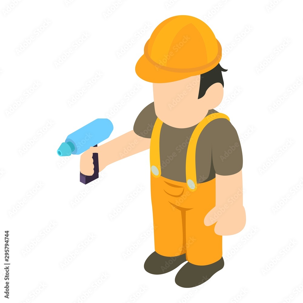 Handyman icon. Isometric illustration of handyman vector icon for web