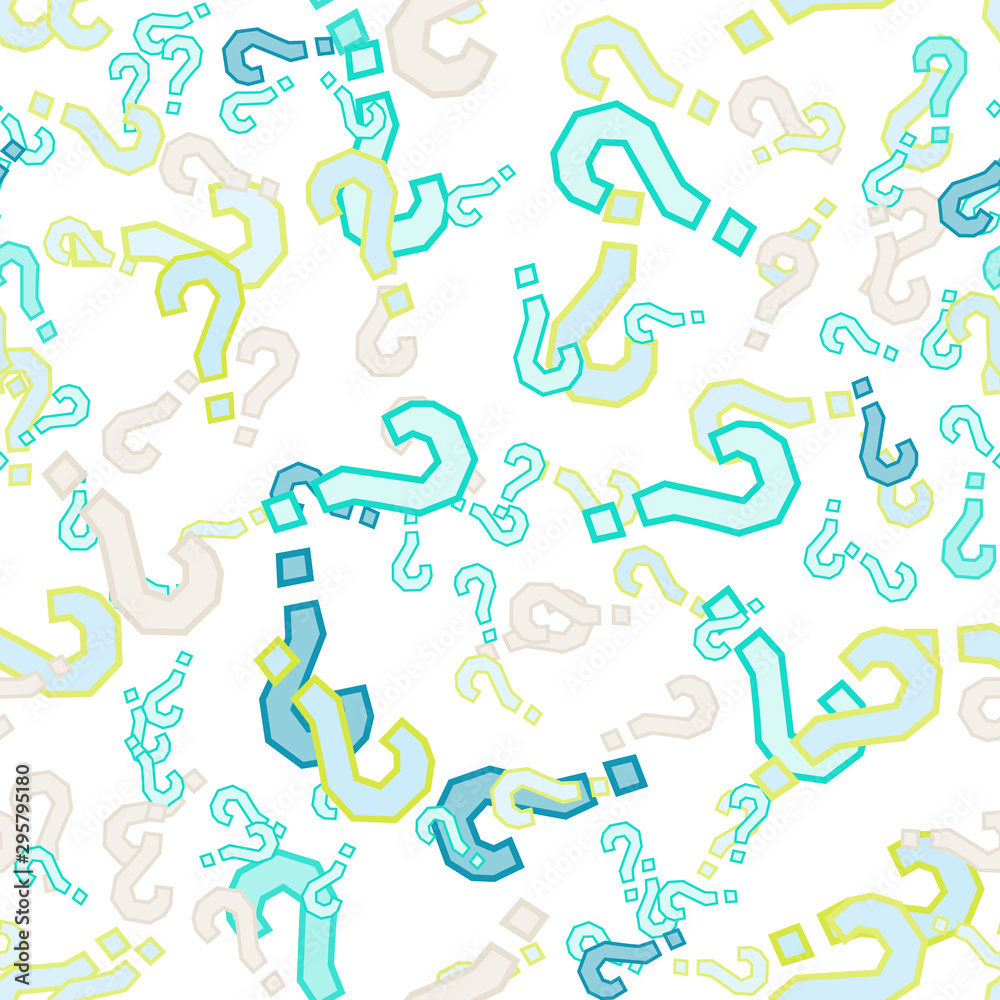 Quiz seamless pattern. Question marks, doubt, faq Quiz seamless pattern. Question marks, doubt, faq