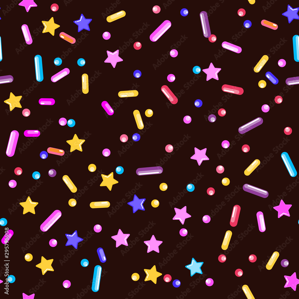 Sprinkle Cupcake Donut Topping. Seamless Pattern Sprinkle Cupcake Donut Topping. Seamless Pattern