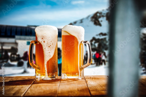 Fresh cold beer and ski time 