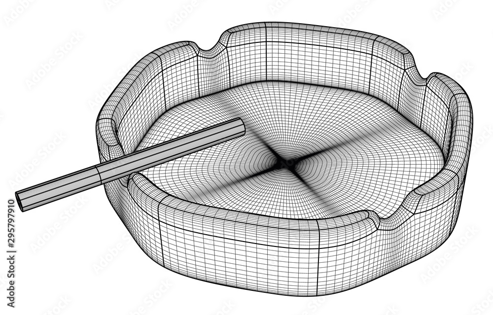 Ashtray with one cigarette. Ashtray with one cigarette.