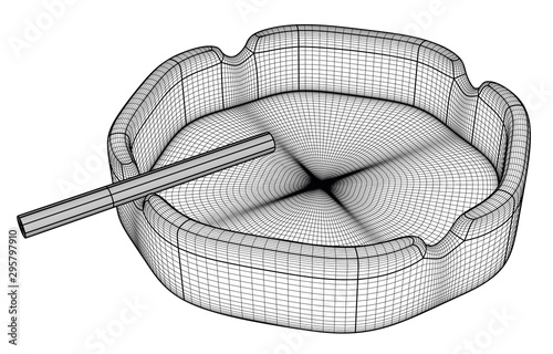 Ashtray with one cigarette.