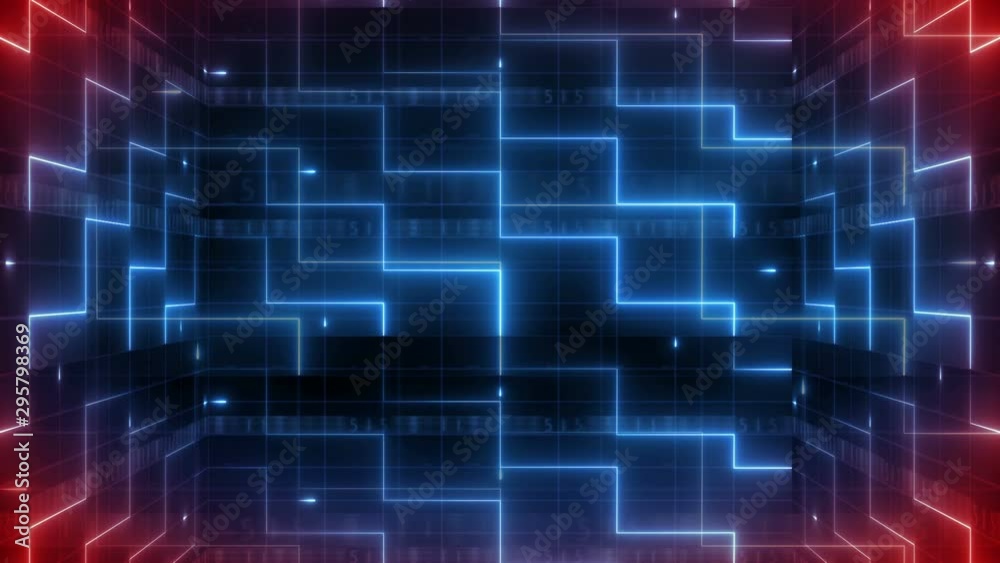 neon light digital number 3d background 4K LOOP neon light digital number 3d background 4K LOOP