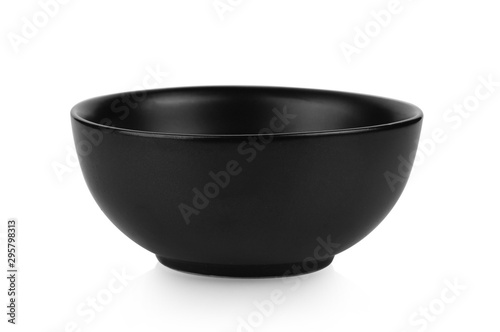 black bowl isolated on white background photo