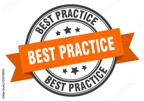 best practice label. best practice orange band sign. best practice