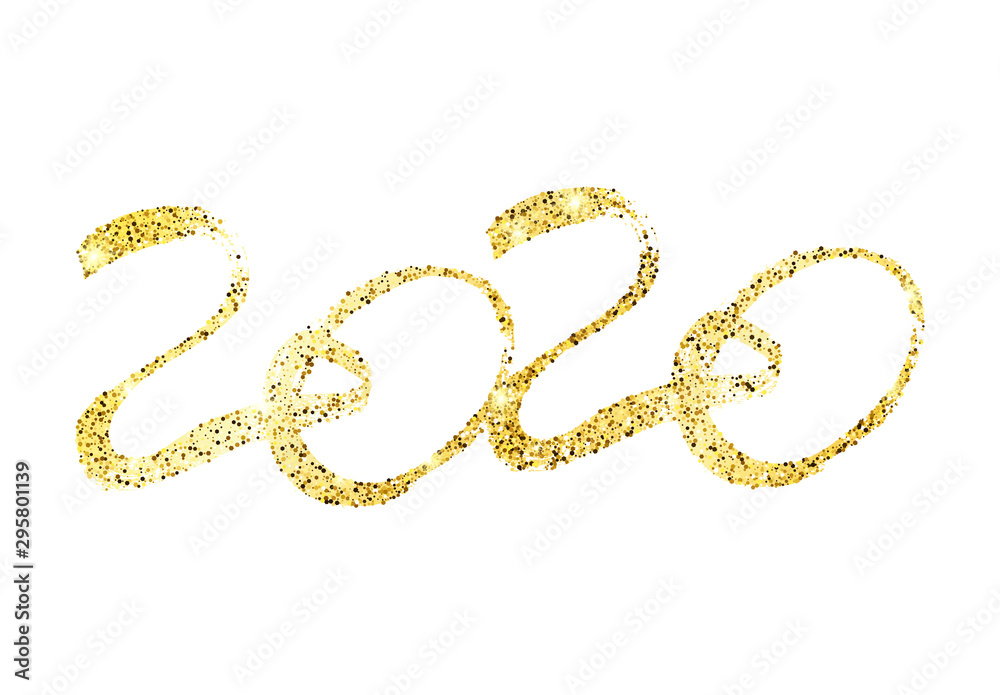 2020 gold glitter lettering and hand drawn numbers 2020 gold glitter lettering and hand drawn numbers