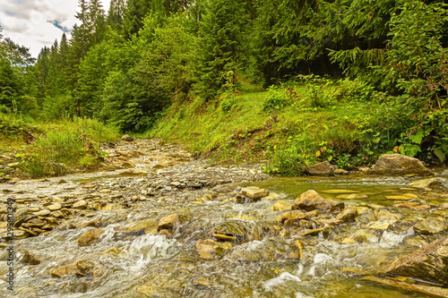 Ukraine, Carpathians. Mountain river, a tributary of the Black Cheremosh. photo