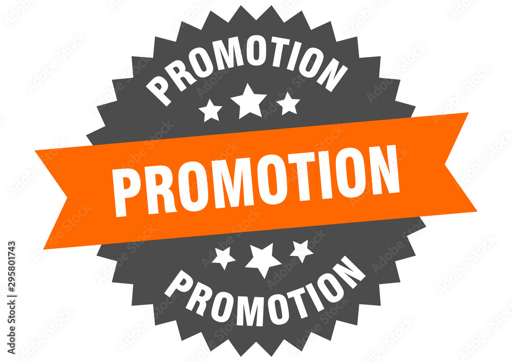 promotion sign. promotion orange-black circular band label - obrazy, fototapety, plakaty 