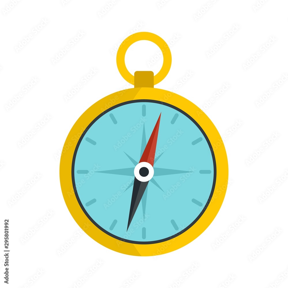 Metal compass icon. Flat illustration of metal compass vector icon for web design Metal compass icon. Flat illustration of metal compass vector icon for web design