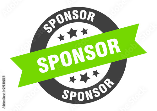 sponsor sign. sponsor black-green round ribbon sticker