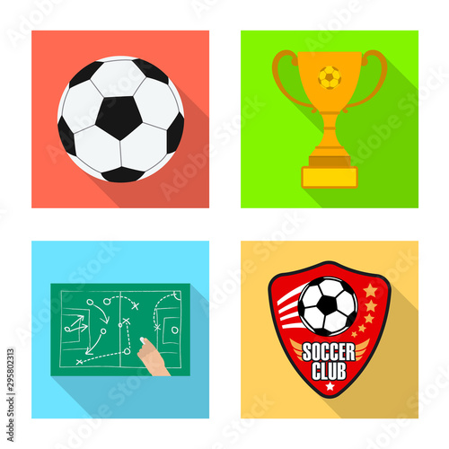Vector design of soccer and gear sign. Collection of soccer and tournament stock symbol for web.