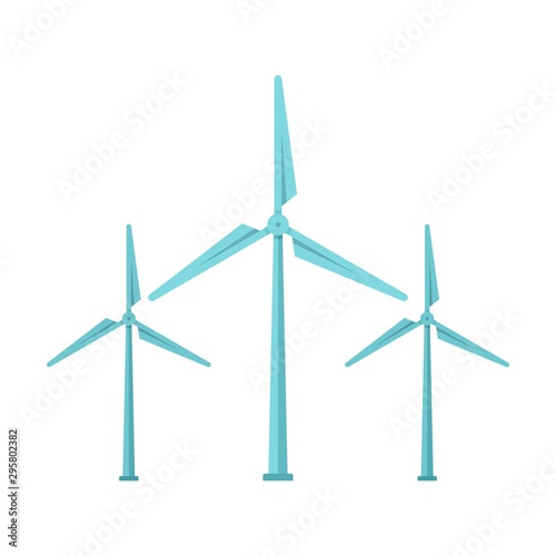 Wind turbine generator icon. Flat illustration of wind turbine generator vector icon for web design