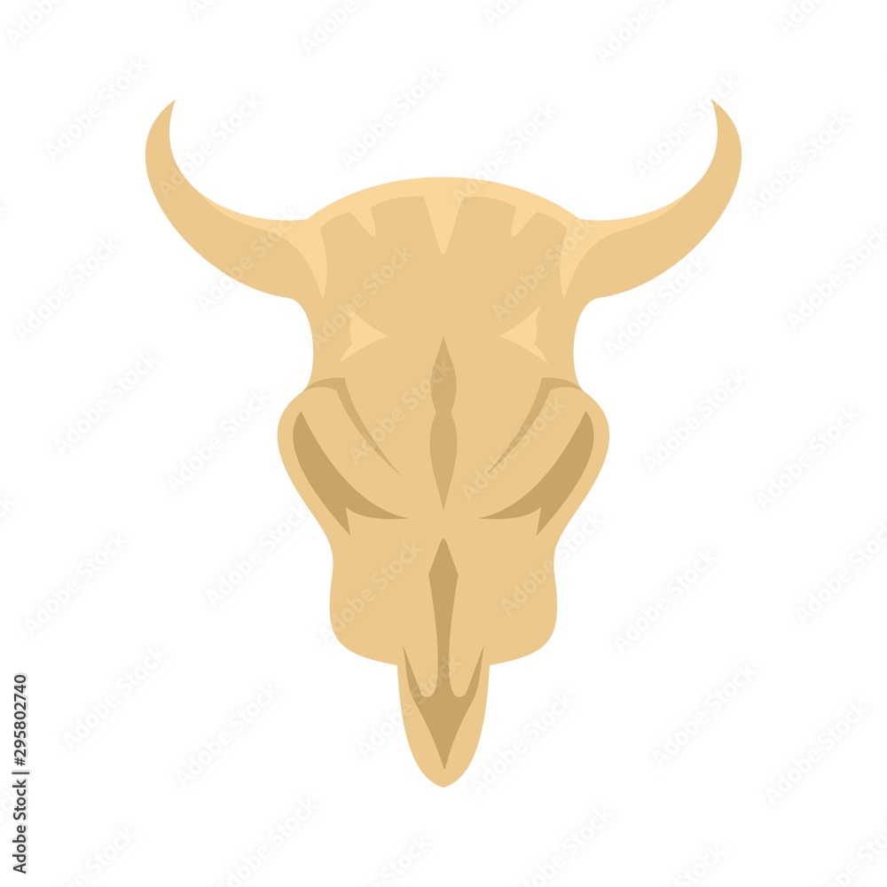 Fototapeta premium Stone age cow skull icon. Flat illustration of stone age cow skull vector icon for web design