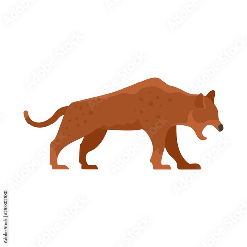 Stone age jaguar icon. Flat illustration of stone age jaguar vector icon for web design