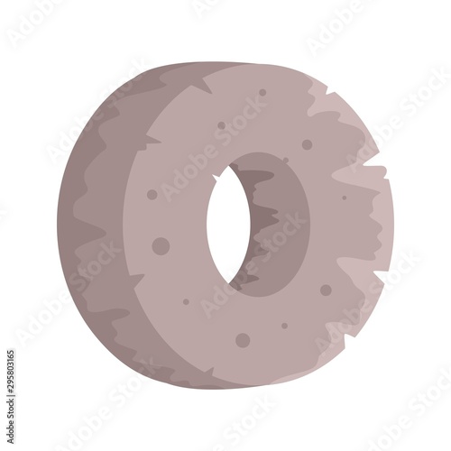 Stone age wheel icon. Flat illustration of stone age wheel vector icon for web design