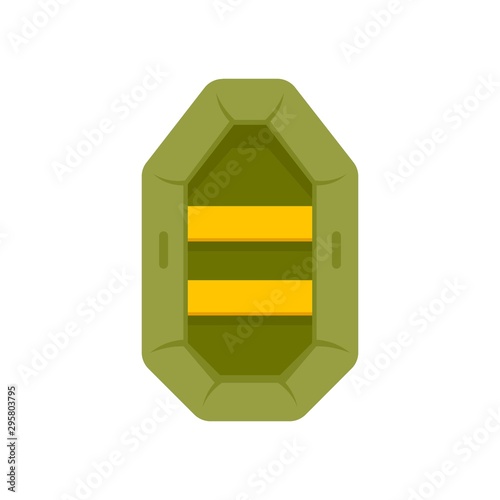 Hunting rubber boat icon. Flat illustration of hunting rubber boat vector icon for web design