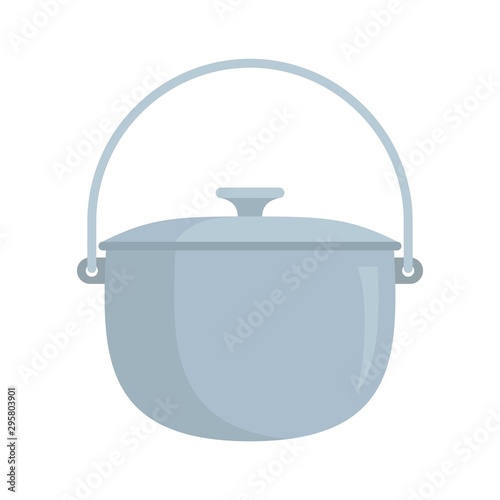 Camp cauldron icon. Flat illustration of camp cauldron vector icon for web design
