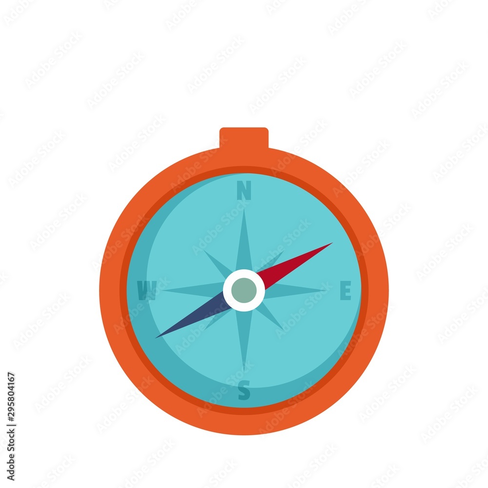 Hunting compass icon. Flat illustration of hunting compass vector icon for web design