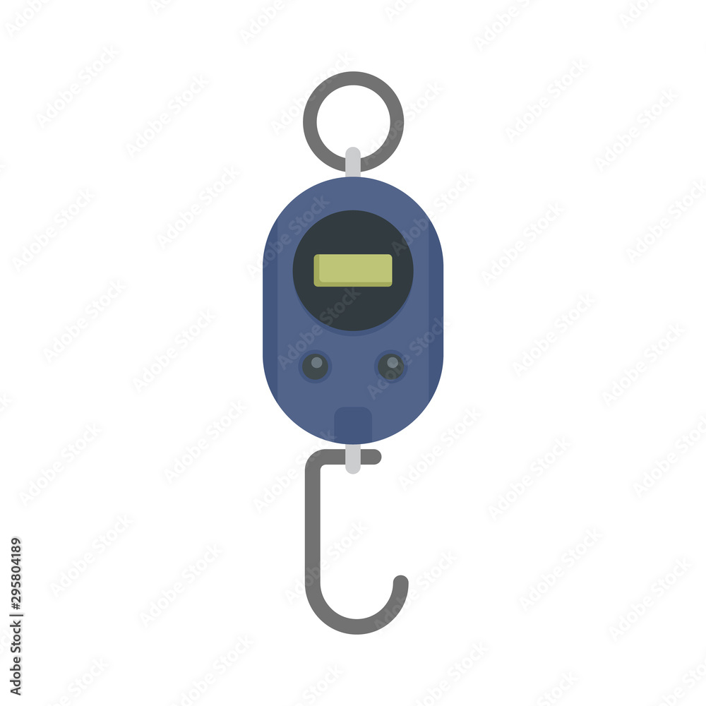 Digital hand scales icon. Flat illustration of digital hand scales vector icon for web design Digital hand scales icon. Flat illustration of digital hand scales vector icon for web design