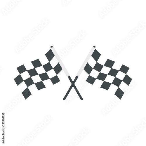 Race crossed flags icon. Flat illustration of race crossed flags vector icon for web design