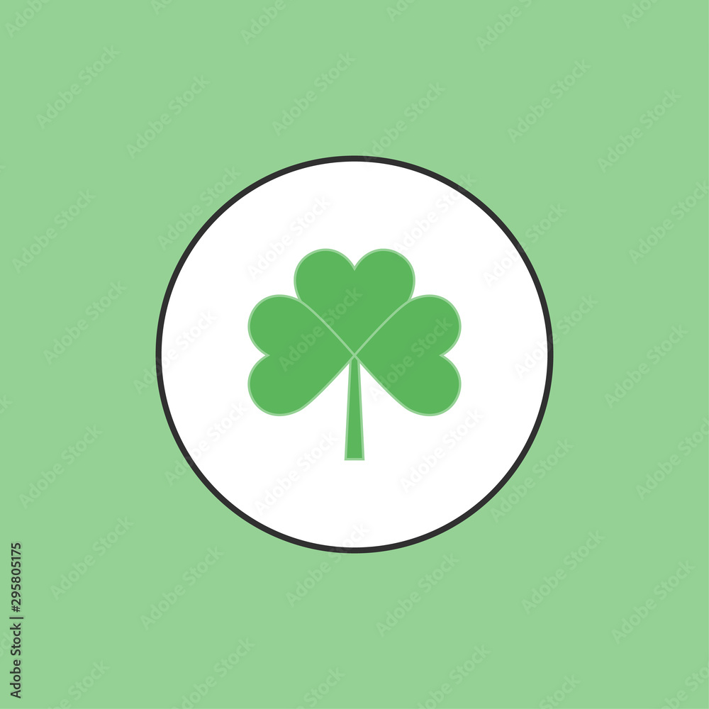 Good luck clover or leaf clover flat vector icon for apps and websites Good luck clover or leaf clover flat vector icon for apps and websites