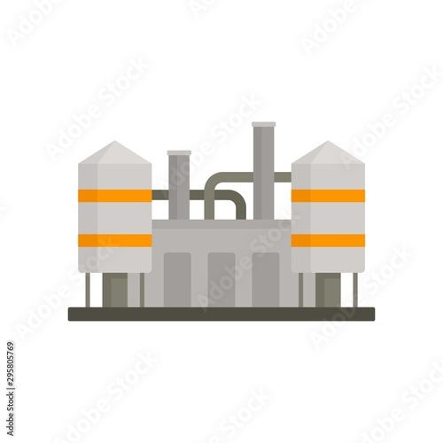 Refinery plant icon. Flat illustration of refinery plant vector icon for web design