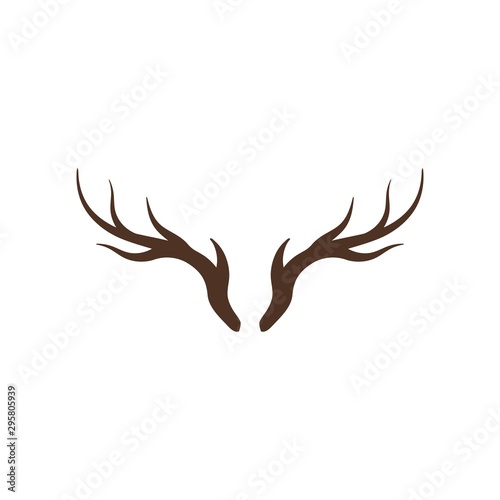 Deer antler logo vector icon illustration design 