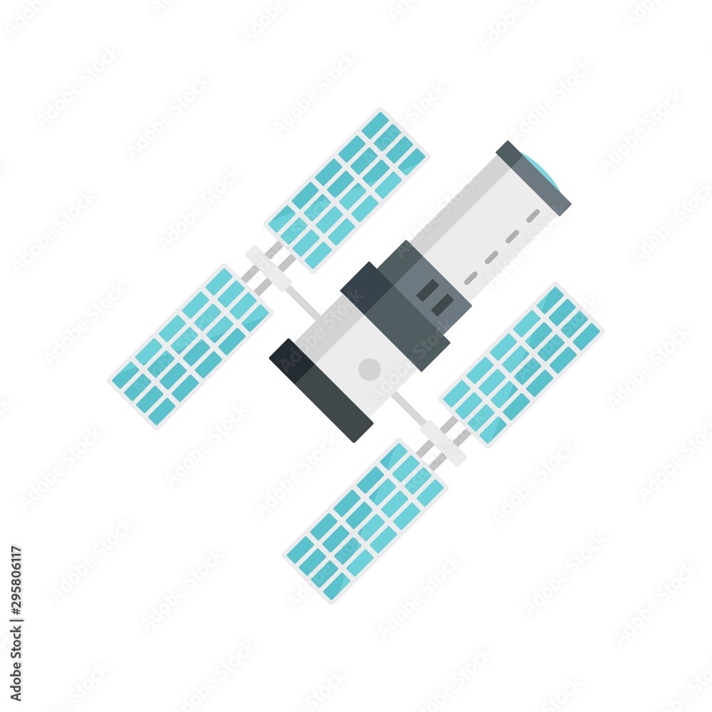 Space station icon. Flat illustration of space station vector icon for web design