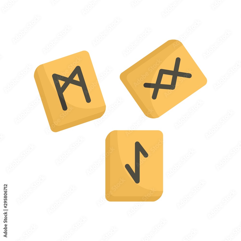 Runes cube icon. Flat illustration of runes cube vector icon for web design Runes cube icon. Flat illustration of runes cube vector icon for web design