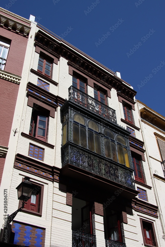 Naklejka premium A fragment of the architecture of the old part of Seville