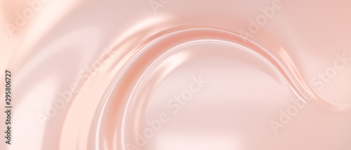 Liquid subtle pink background, cosmetic cream texture, fluid gentle surface. 3d illustration photo