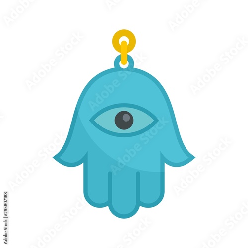 Hamsa pendant icon. Flat illustration of hamsa pendant vector icon for web design