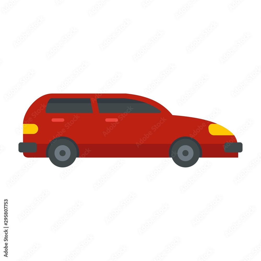Red car icon. Flat illustration of red car vector icon for web design