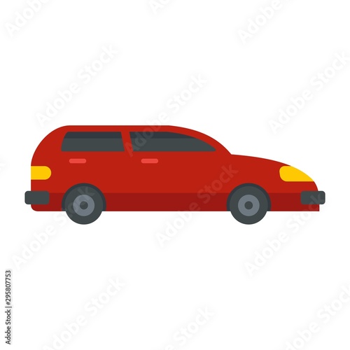 Fototapeta Naklejka Na Ścianę i Meble -  Red car icon. Flat illustration of red car vector icon for web design