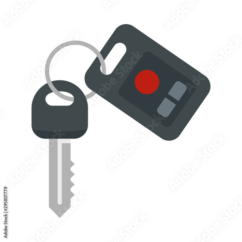 Car key security icon. Flat illustration of car key security vector icon for web design