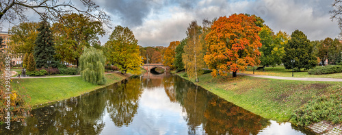 Autumn in central public park in Riga - capital of Latvia, Europe