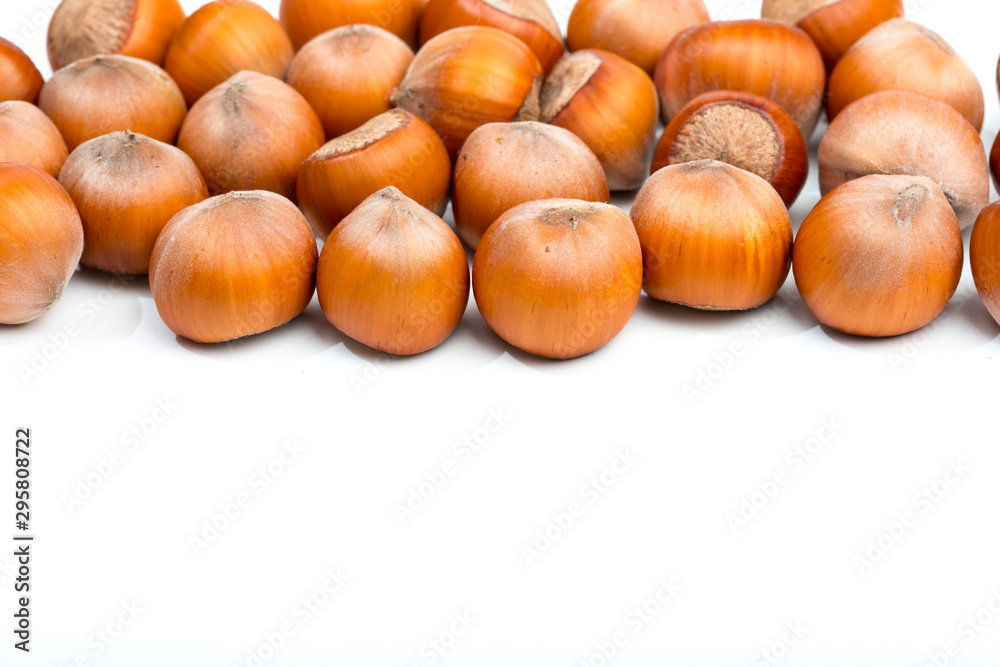 Hazelnuts isolated on white background - Image Hazelnuts isolated on white background - Image