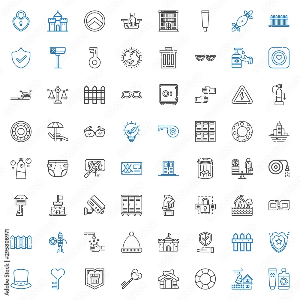 protection icons set