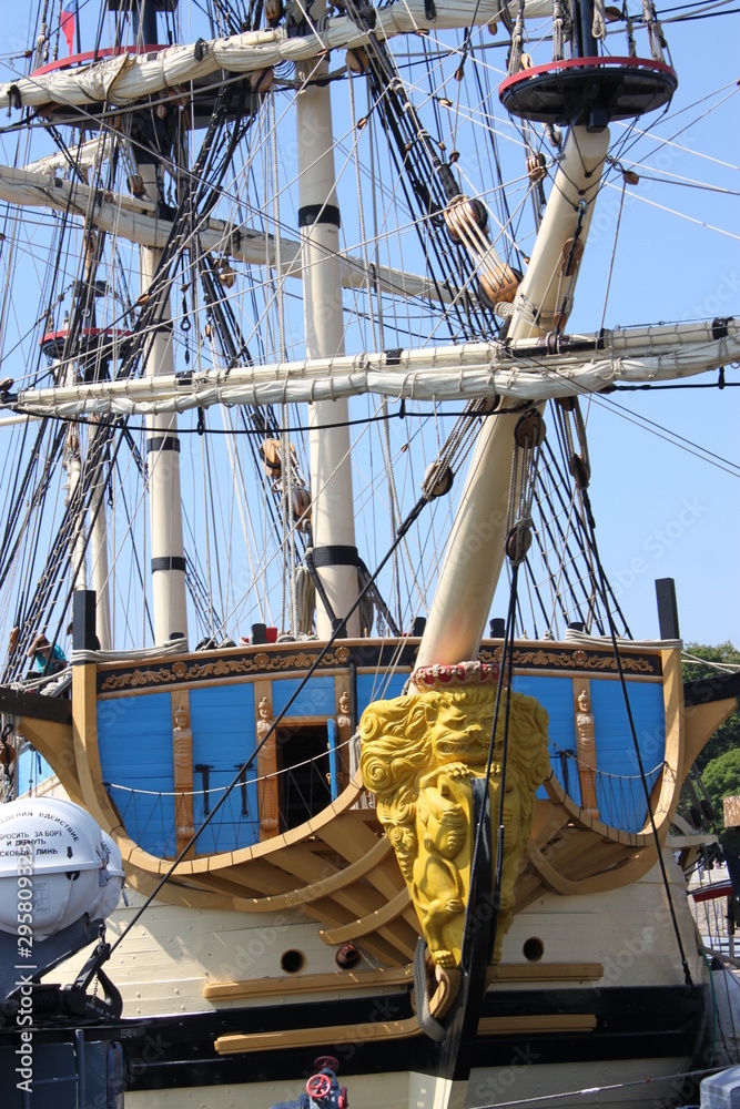 old sailing ship in the port