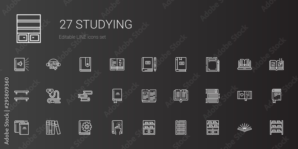 studying icons set studying icons set