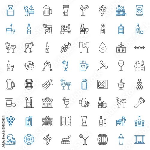 alcohol icons set