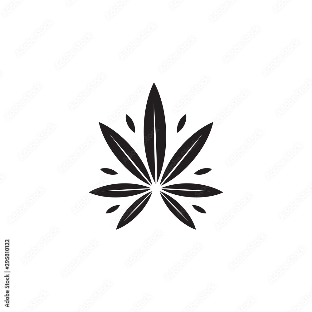 Cannabis marijuana hemp leaf logo