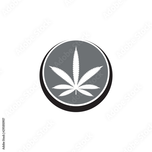Cannabis marijuana hemp leaf logo