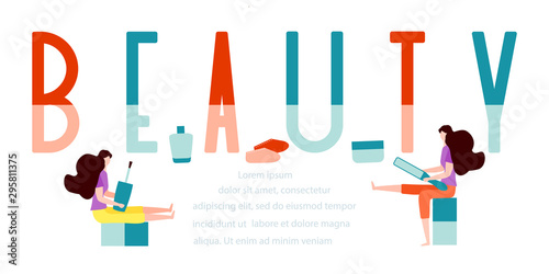 Beauty cosmetic salon. Pedicure, manicure. People