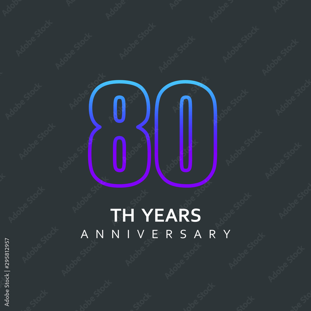 80 Year Anniversary Vector Template Design Illustration