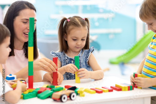 cute child girl with group ...