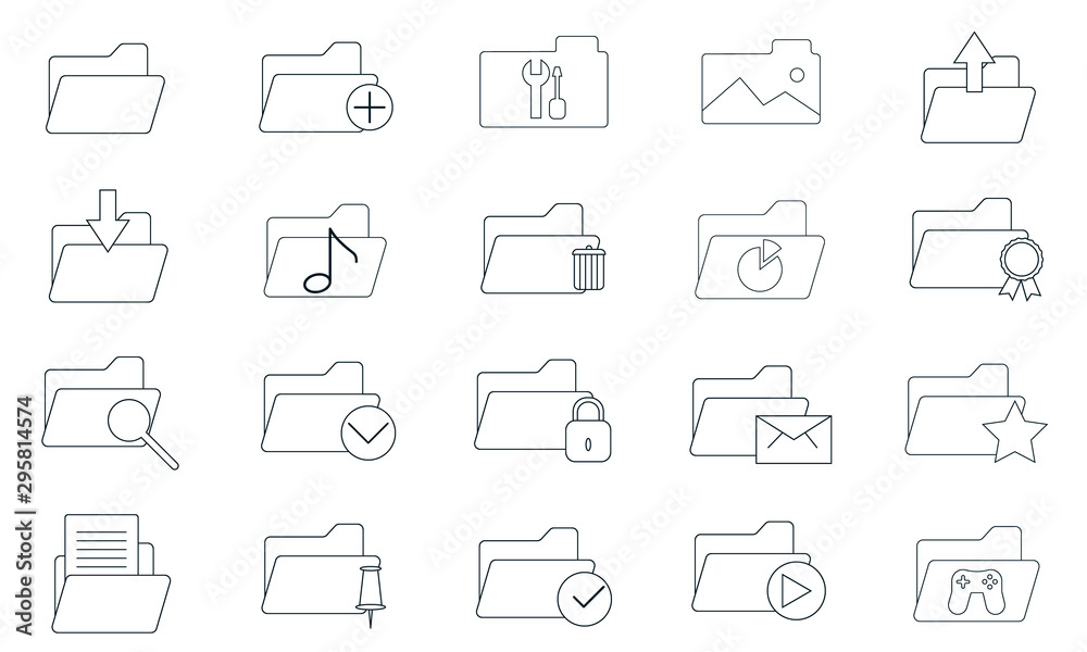 Folder icon set vector illustration used for website.