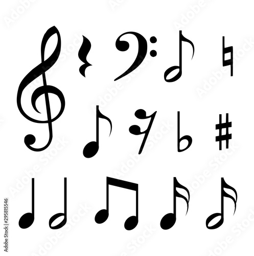 Set of music notes vector