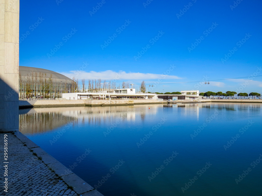 Parque das Nacoes (Park of Nations) in Lisbon is a Modern Cultural Center And A Place For A Shopping Mall,